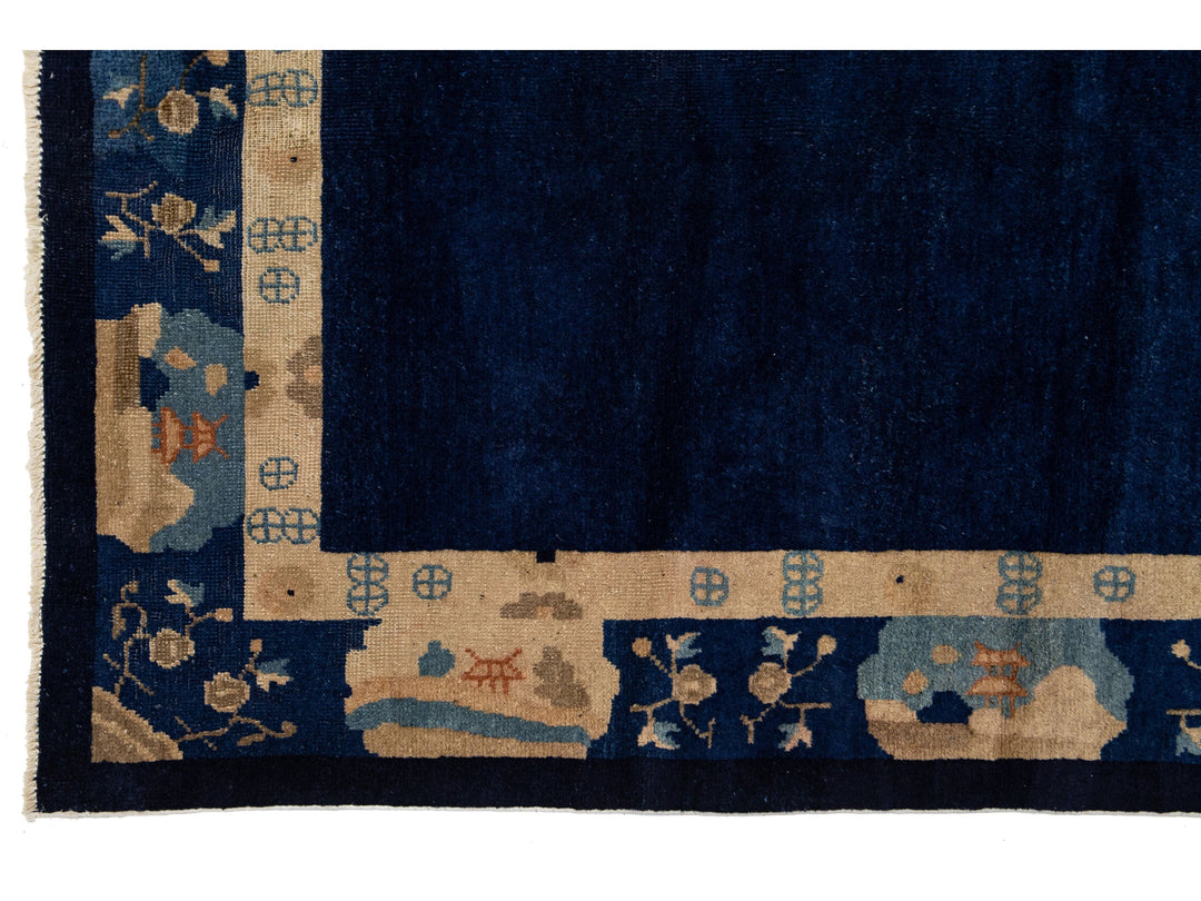 Antique Chinese Art Deco Wool Rug 4 X 7