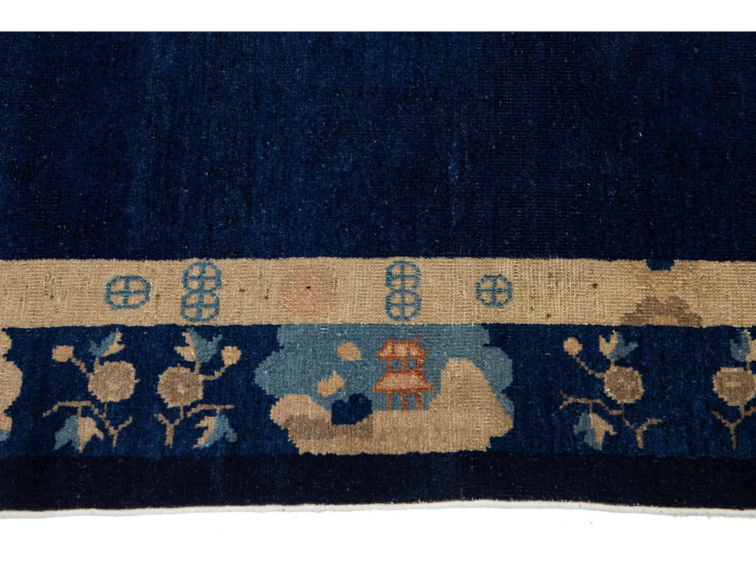 Antique Chinese Art Deco Wool Rug 4 X 7