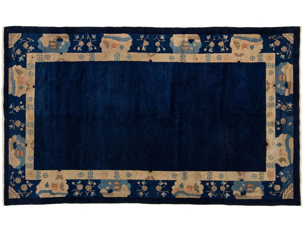 Antique Chinese Art Deco Wool Rug 4 X 7
