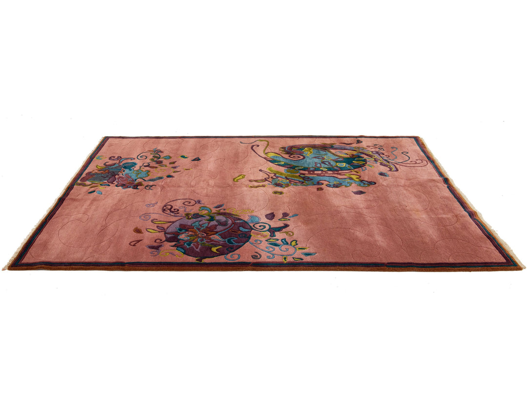 Antique Chinese Art Deco Wool Rug 7 X 10