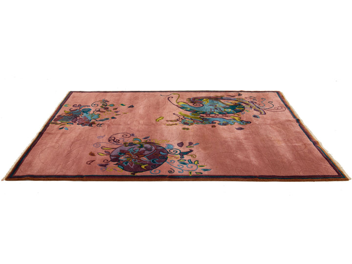 Antique Chinese Art Deco Wool Rug 7 X 10