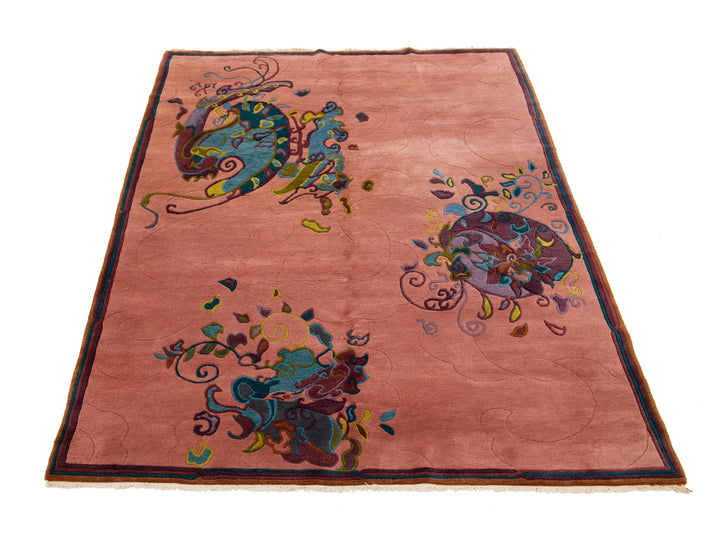 Antique Chinese Art Deco Wool Rug 7 X 10