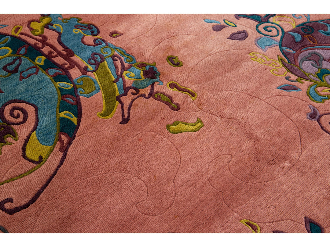 Antique Chinese Art Deco Wool Rug 7 X 10