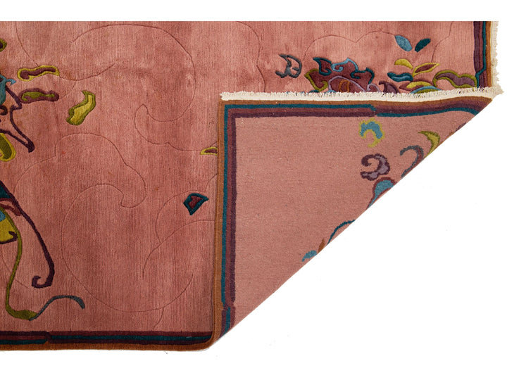 Antique Chinese Art Deco Wool Rug 7 X 10