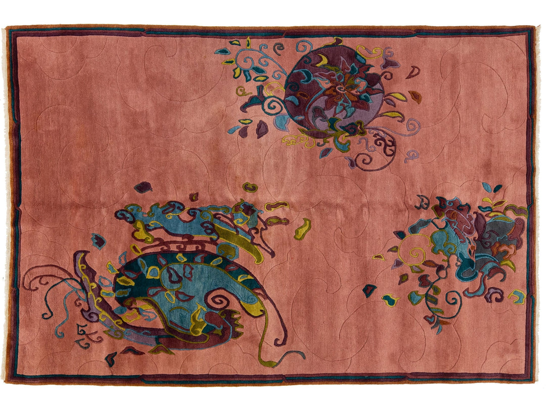 Antique Chinese Art Deco Wool Rug 7 X 10