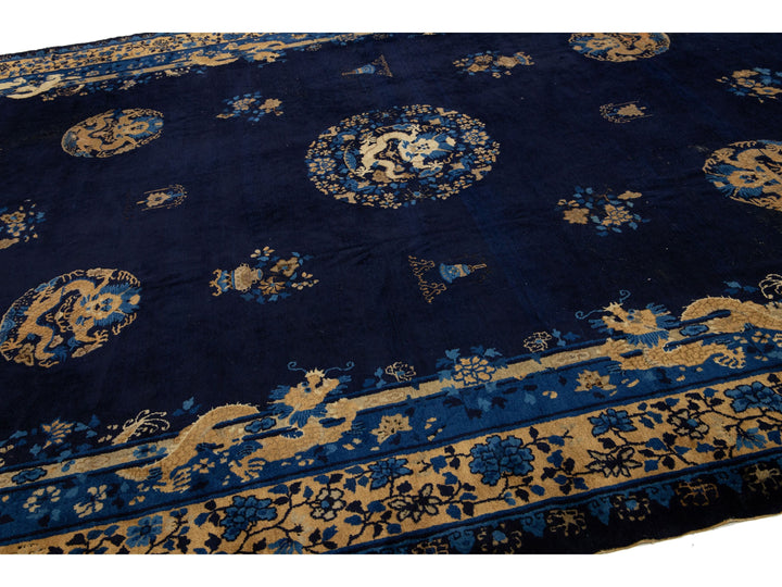 Antique Chinese Peking Wool Rug 10 X 15