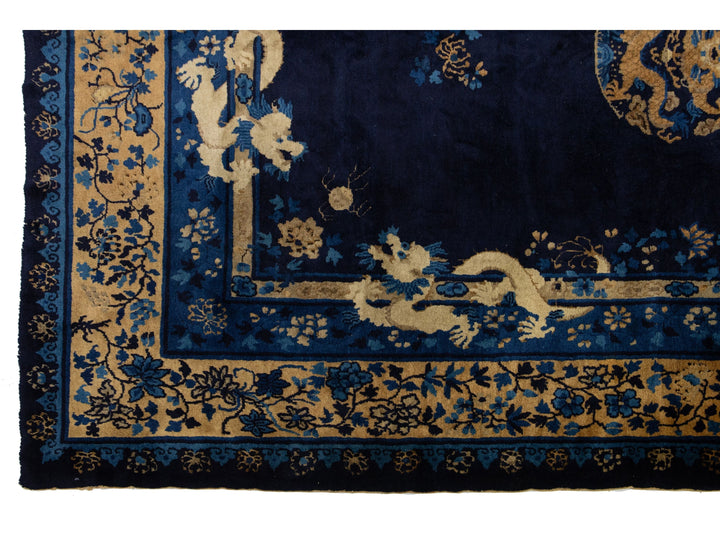 Antique Chinese Peking Wool Rug 10 X 15