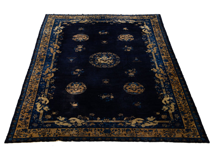 Antique Chinese Peking Wool Rug 10 X 15