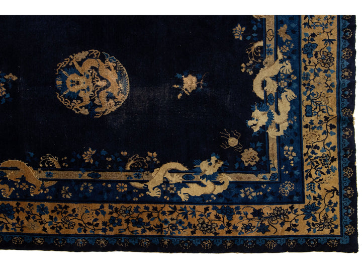 Antique Chinese Peking Wool Rug 10 X 15