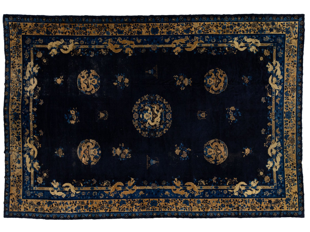 Antique Chinese Peking Wool Rug 10 X 15