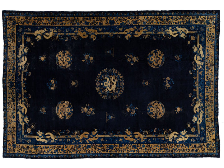 Antique Chinese Peking Wool Rug 10 X 15