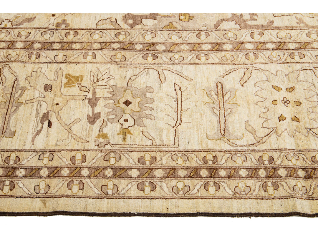 Modern Oushak Wool Rug 14 X 28