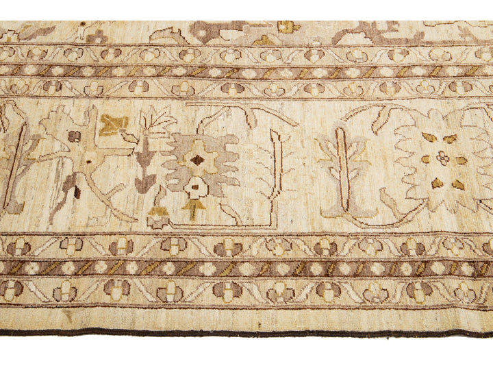 Modern Oushak Wool Rug 14 X 28