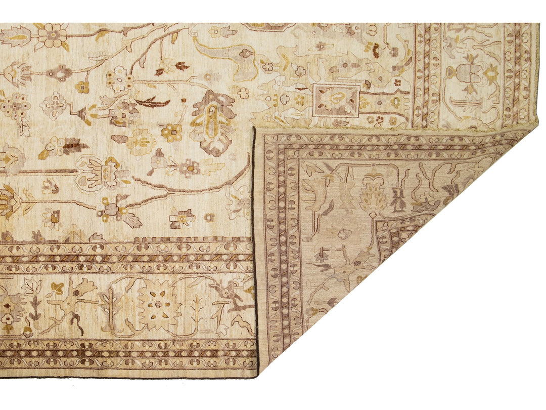 Modern Oushak Wool Rug 14 X 28