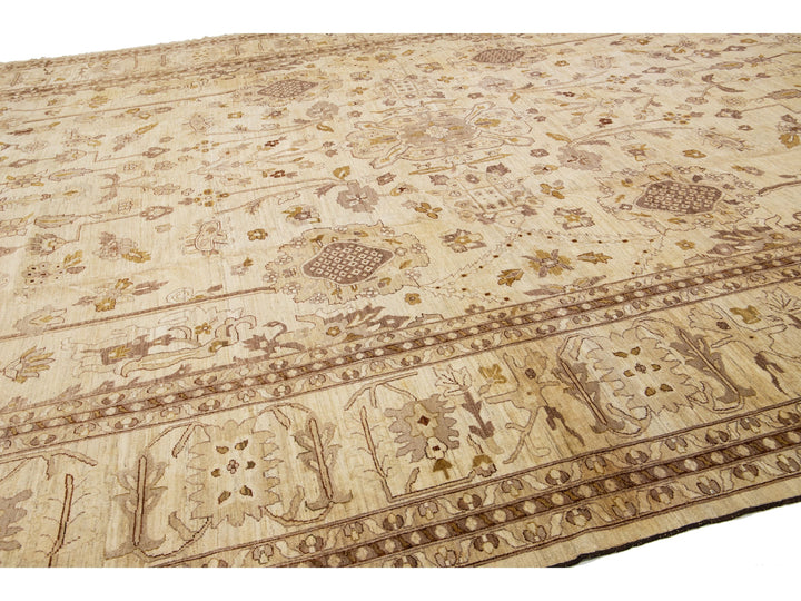 Modern Oushak Wool Rug 14 X 28