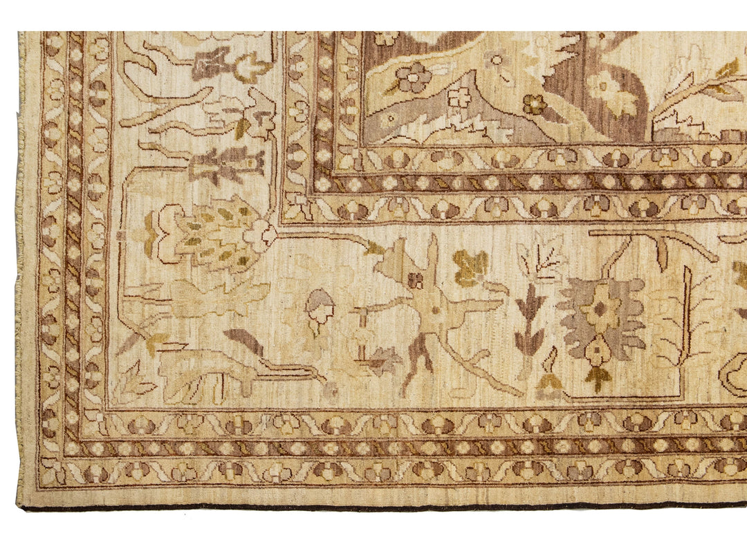 Modern Oushak Wool Rug 14 X 28