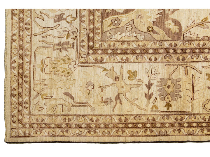 Modern Oushak Wool Rug 14 X 28
