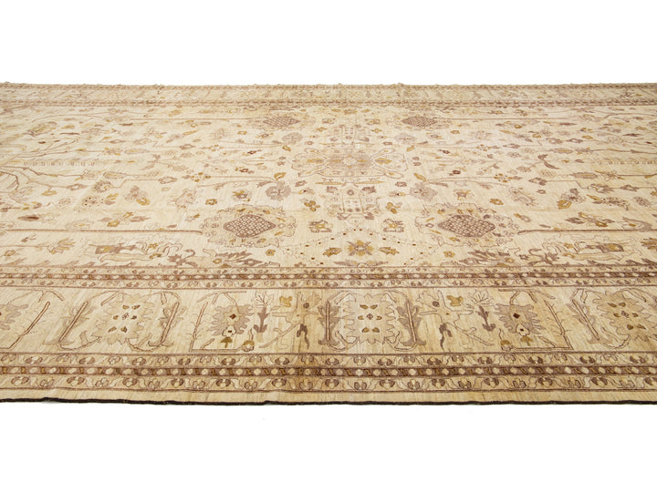 Modern Oushak Wool Rug 14 X 28