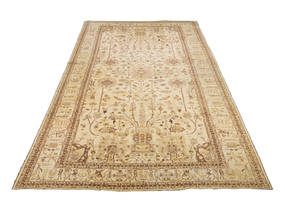Modern Oushak Wool Rug 14 X 28