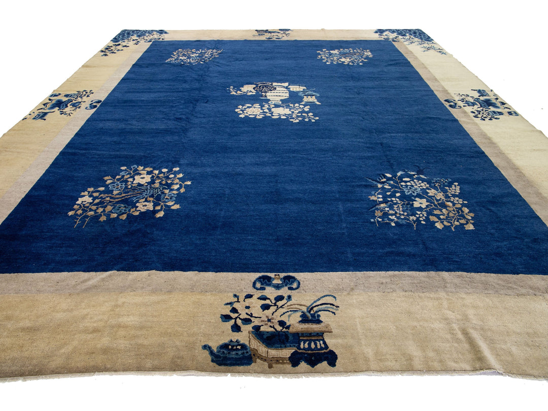 Antique Chinese Peking Wool Rug 12 X 14