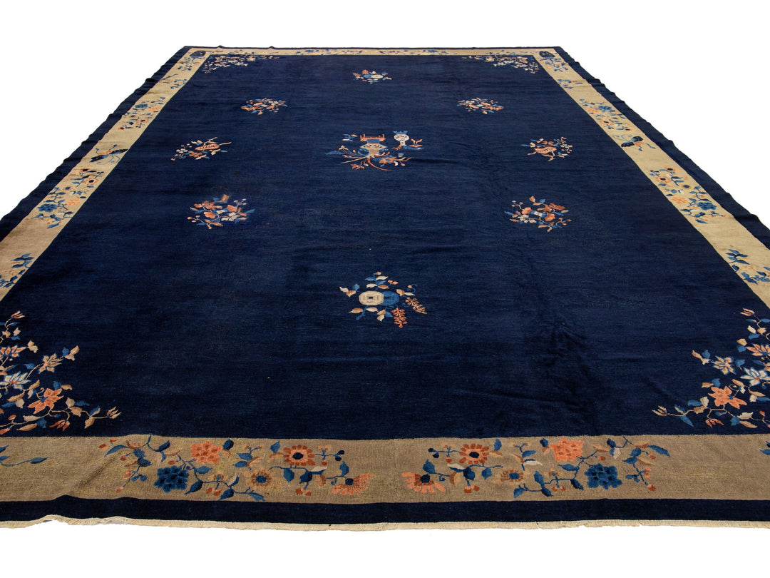 Antique Art Deco Chinese Rug 12 X 16