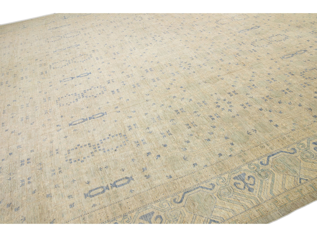 Modern Khotan Wool Rug 19 X 24