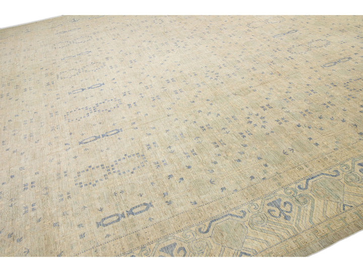 Modern Khotan Wool Rug 19 X 24