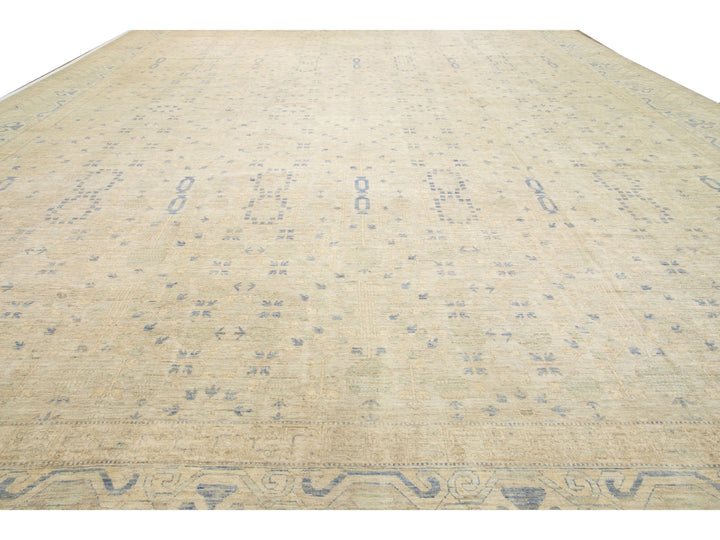 Modern Khotan Wool Rug 19 X 24