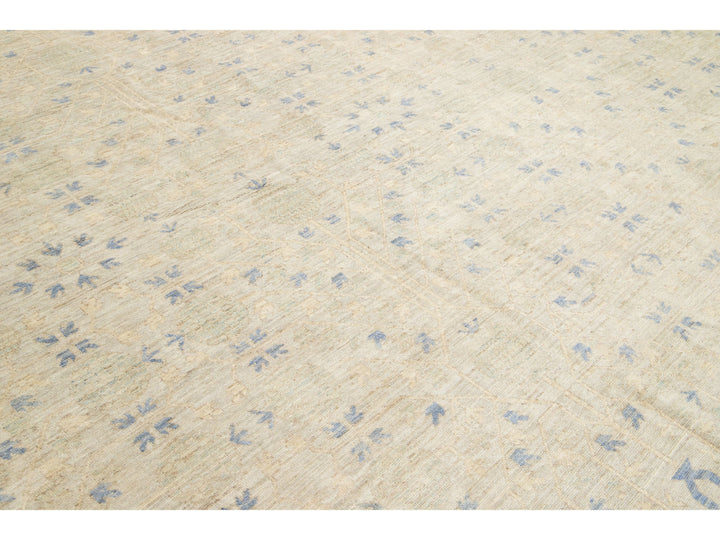 Modern Khotan Wool Rug 19 X 24