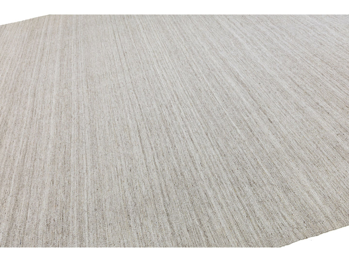 Modern Kilim Flatweave Wool Rug 12 X 14
