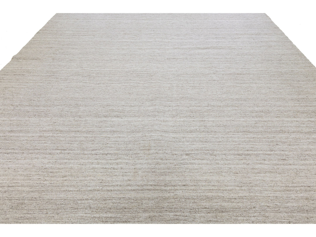 Modern Kilim Flatweave Wool Rug 12 X 14
