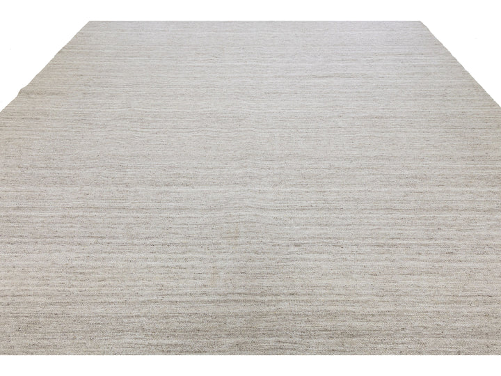 Modern Kilim Flatweave Wool Rug 12 X 14