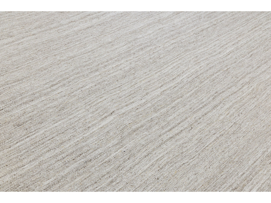 Modern Kilim Flatweave Wool Rug 12 X 14