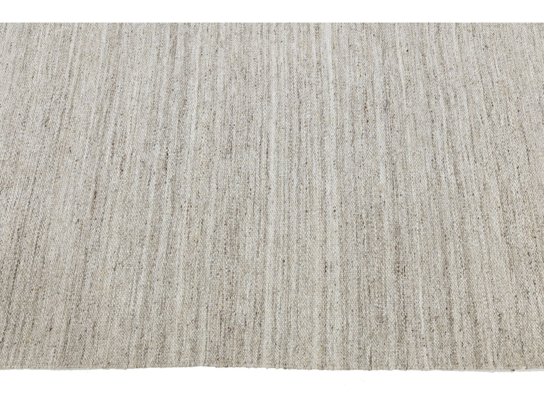 Modern Kilim Flatweave Wool Rug 12 X 14