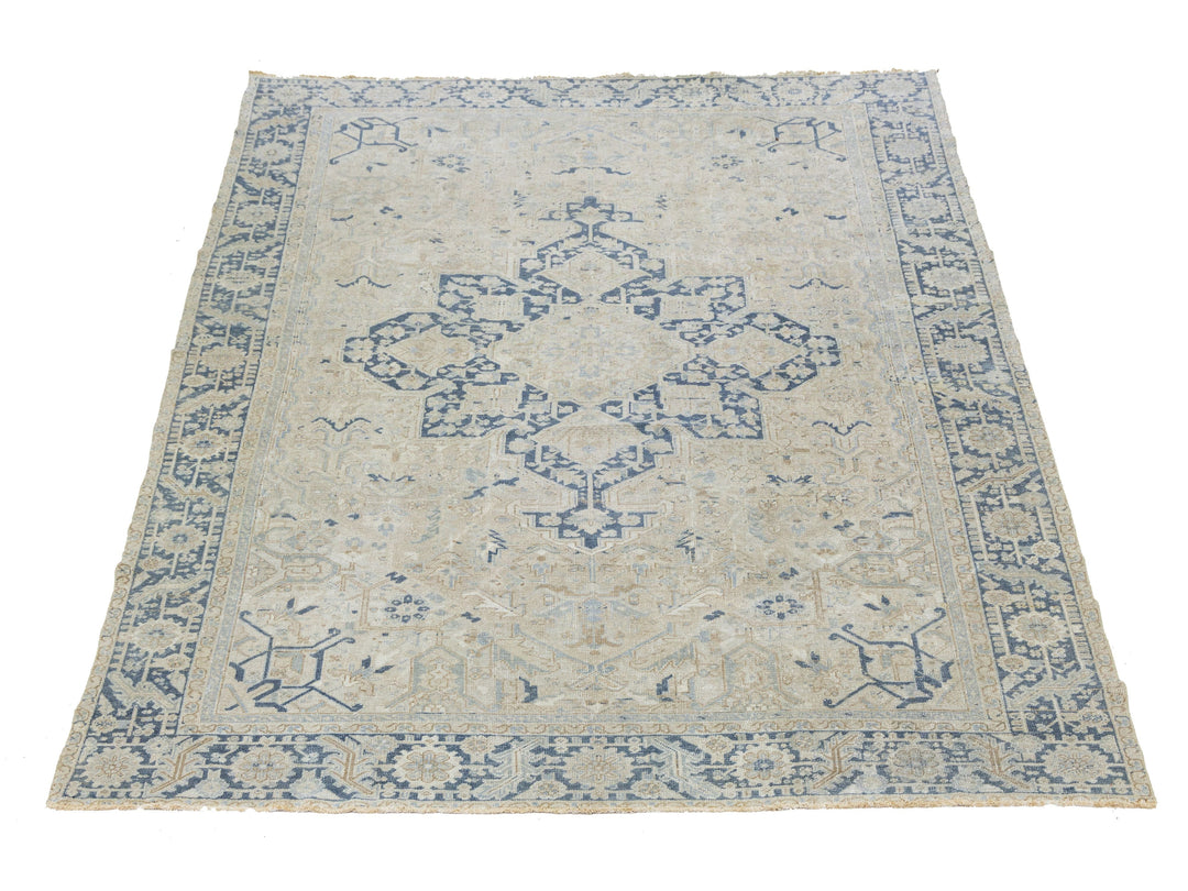 Antique Serapi Wool Rug 9 X 12