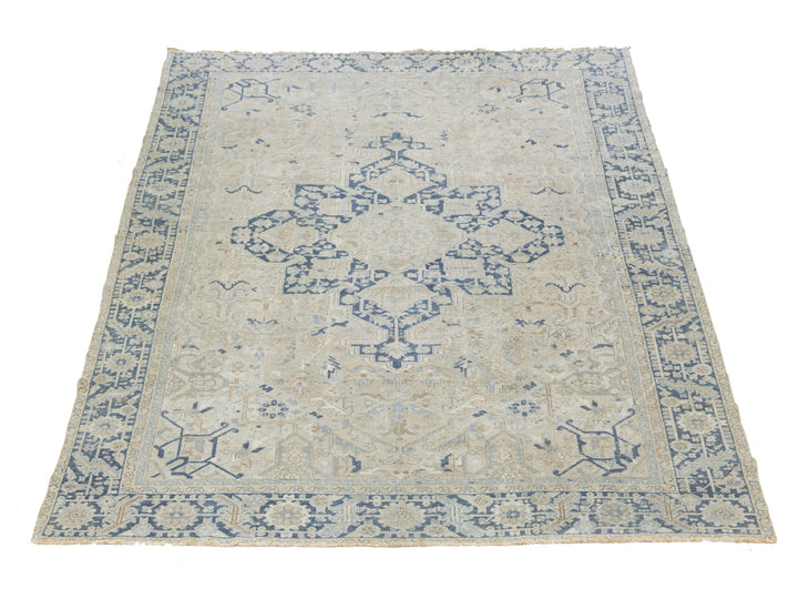Antique Serapi Wool Rug 9 X 12