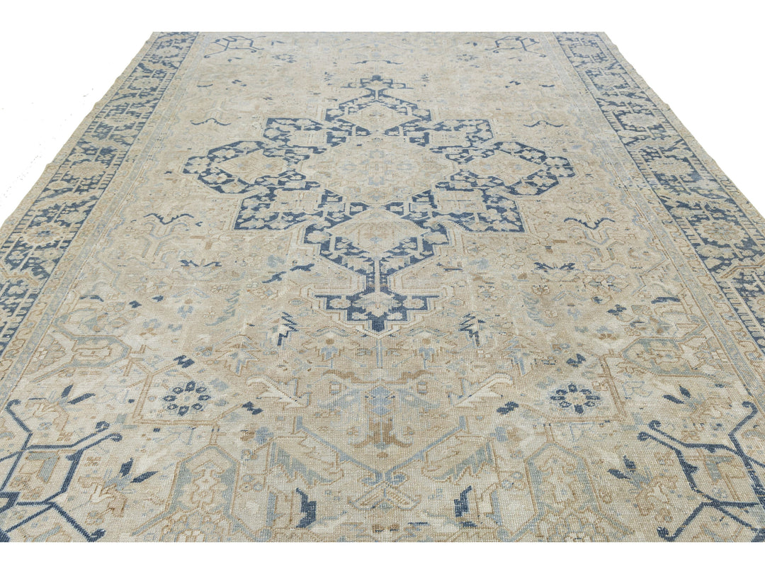 Antique Serapi Wool Rug 9 X 12