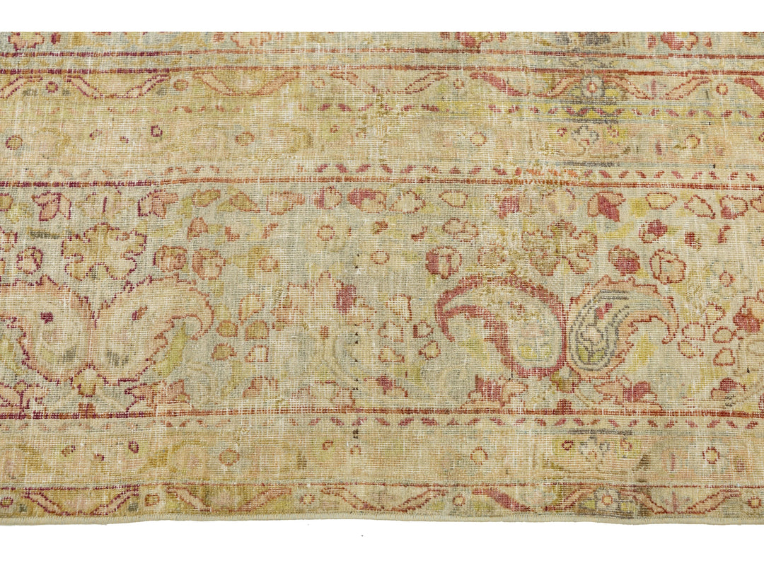 Antique Kerman Wool Rug 9 X 9