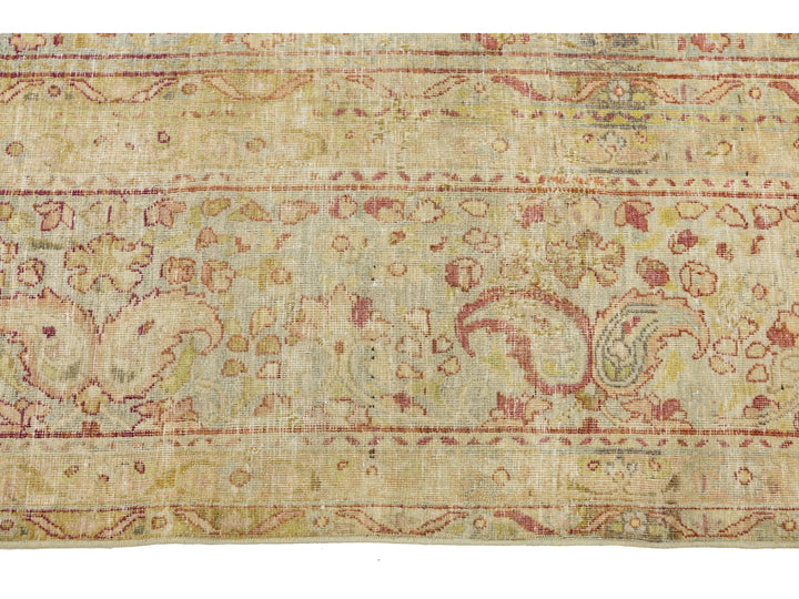 Antique Kerman Wool Rug 9 X 9