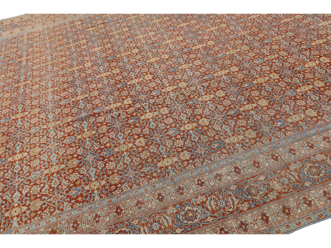 Antique Tabriz Wool Rug 10 X 13