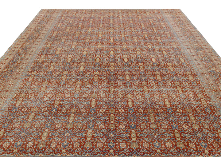 Antique Tabriz Wool Rug 10 X 13