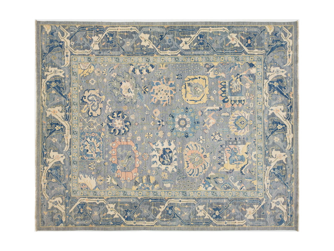 Modern Oushak Wool Rug 12 X 15