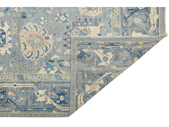 Modern Oushak Wool Rug 12 X 15