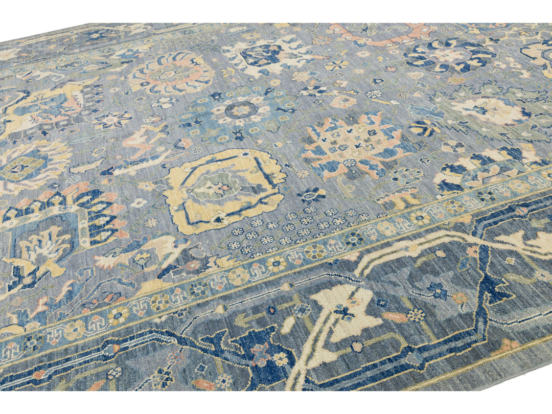 Modern Oushak Wool Rug 12 X 15