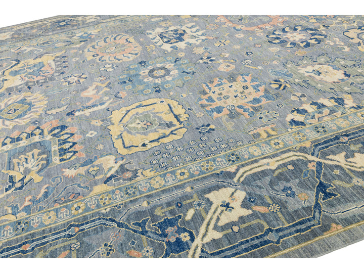 Modern Oushak Wool Rug 12 X 15