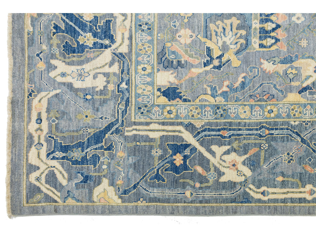 Modern Oushak Wool Rug 12 X 15