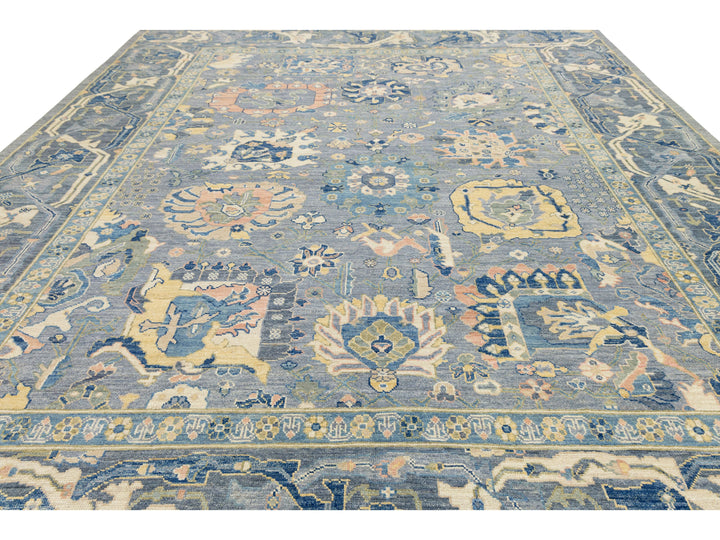 Modern Oushak Wool Rug 12 X 15