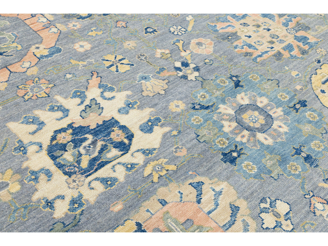 Modern Oushak Wool Rug 12 X 15