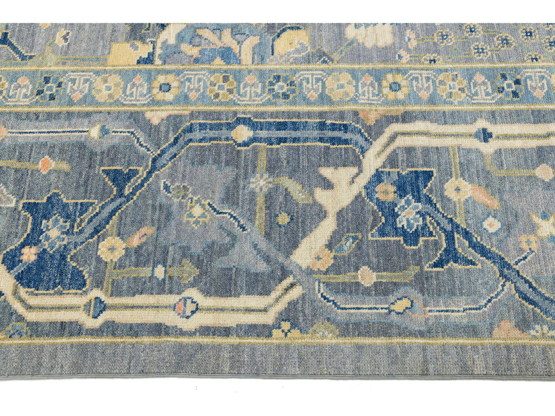 Modern Oushak Wool Rug 12 X 15