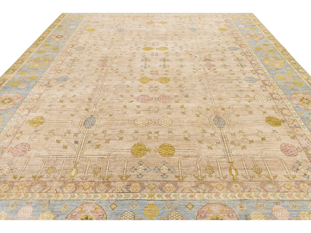 Modern Khotan Wool Rug 12 X 15